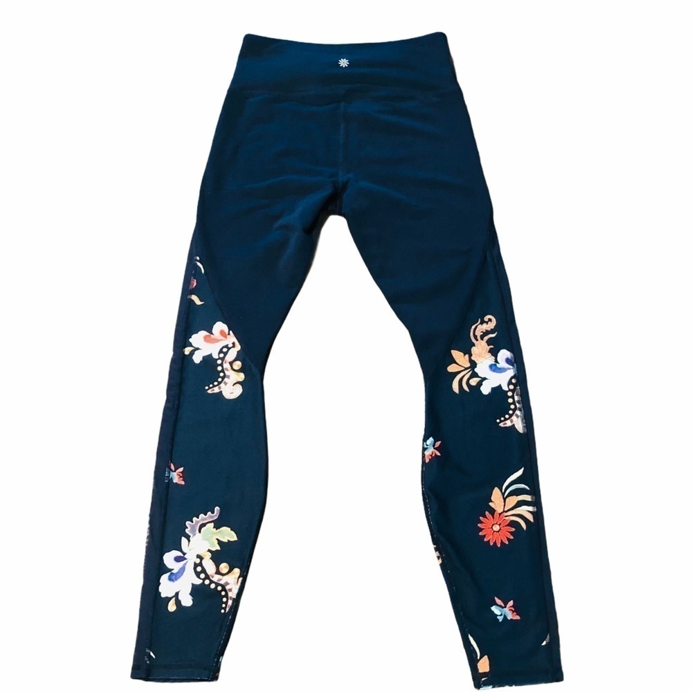 ATHLETA - WOMENS BLUE FLORAL LEGGINGS SIZE SMALL - Picture 9 of 9